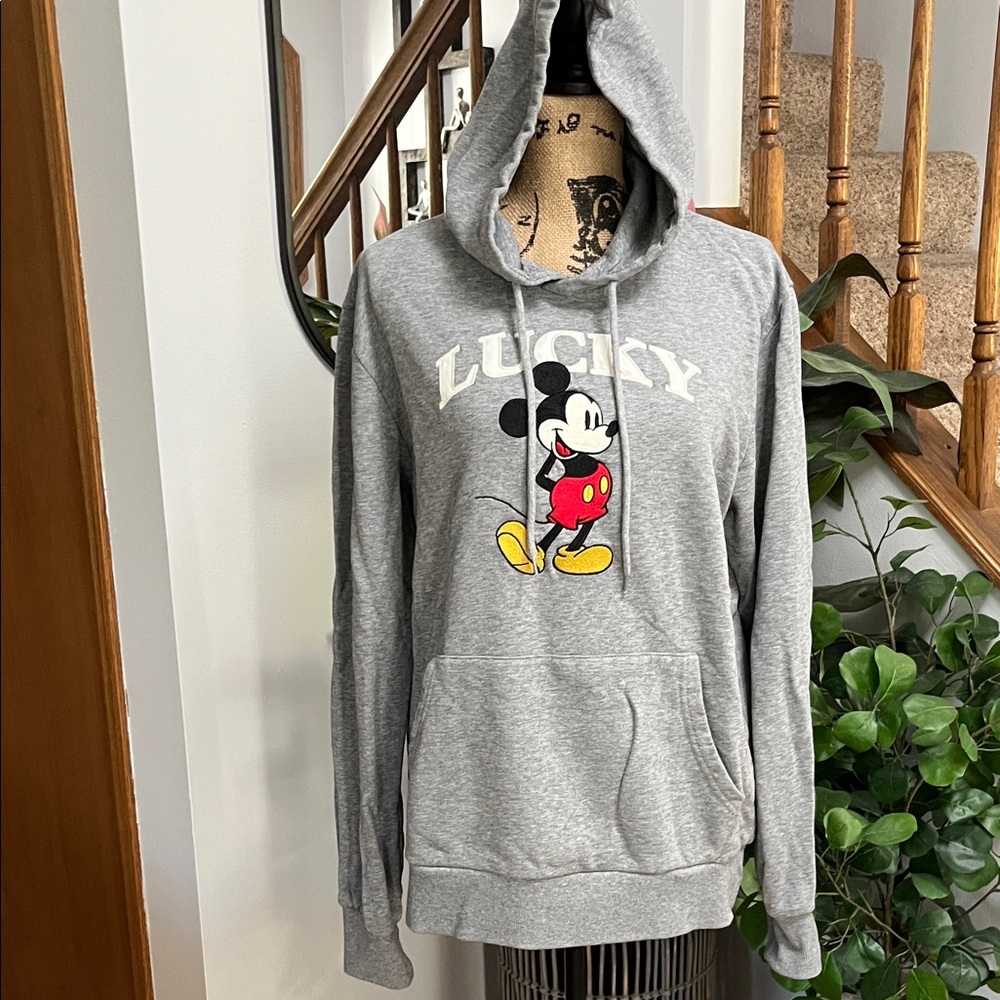 Lucky Brand Gray Hoodie with Mickey Mouse